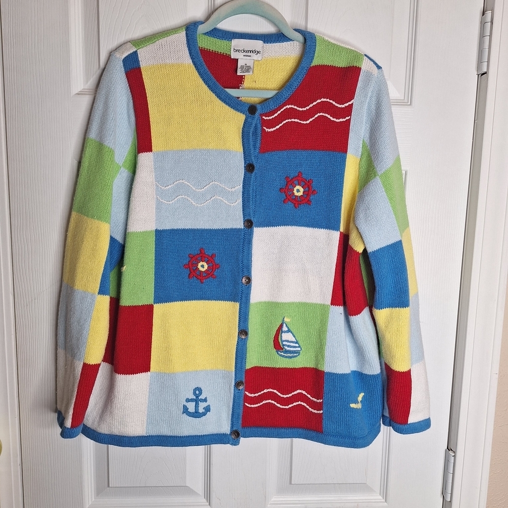 Breckenridge Colorful Knit Sweater Size 1X